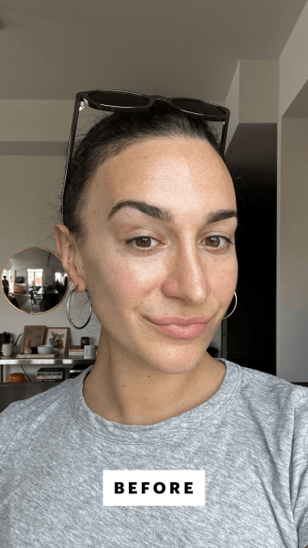 Wohlner before applying the Refy Blur Liner