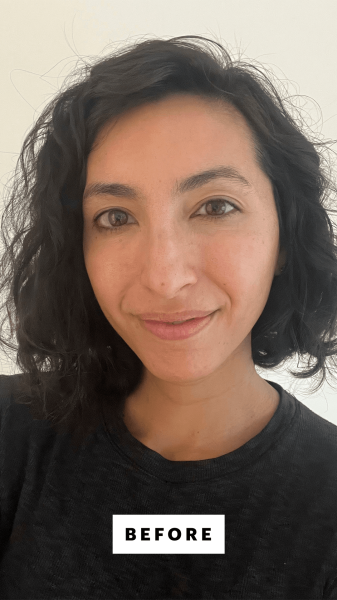 Pai before applying the Nars Powermatte HighIntensity Lip Pencil