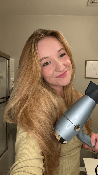 Selfie of Lexi Herrick after using the InfinitiPro by Conair SmoothWrap Hair Dryer