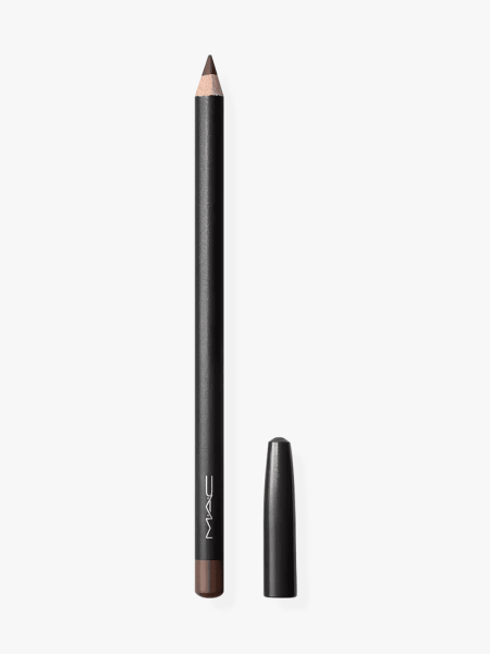 MAC Lip Pencil in dark chestnut shade on light gray background