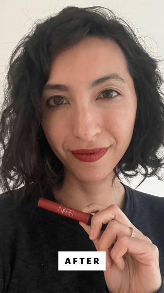 Pai after applying the Nars Powermatte HighIntensity Lip Pencil